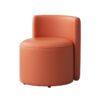 Orange modern curved upholstered accent chair - Sleek single seating for living room & contemporary interior decor