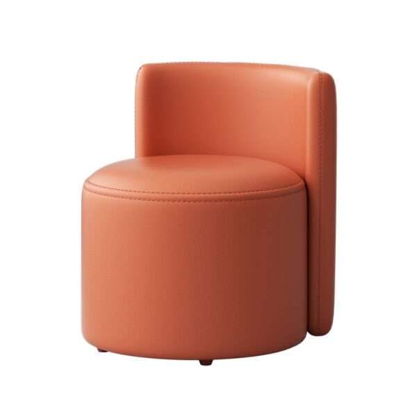 Orange modern curved upholstered accent chair - Sleek single seating for living room & contemporary interior decor