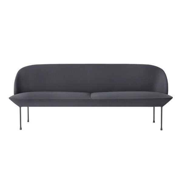 Black modern minimalist bench with slim metal legs - Upholstered seating for living room, entryway & contemporary home spaces