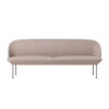 Beige modern minimalist bench with slim metal legs - Upholstered seating for living room, entryway & contemporary home spaces