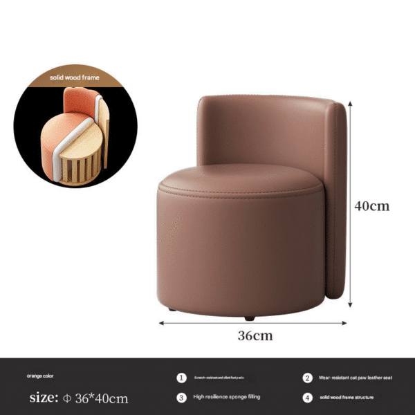 Coffee brown modern curved upholstered accent chair (product display with texture detail) - Stylish single seating for living room & contemporary home decor