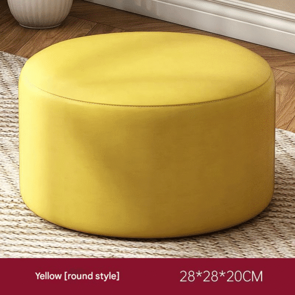 Yellow Round Soft Cushion Stool - Home Leisure & Decor Seat