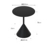 Black cylindrical side table (black color variant, size-labeled) - modern minimalist accent furniture for home spaces