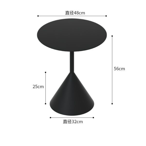 Black cylindrical side table (black color variant, size-labeled) - modern minimalist accent furniture for home spaces