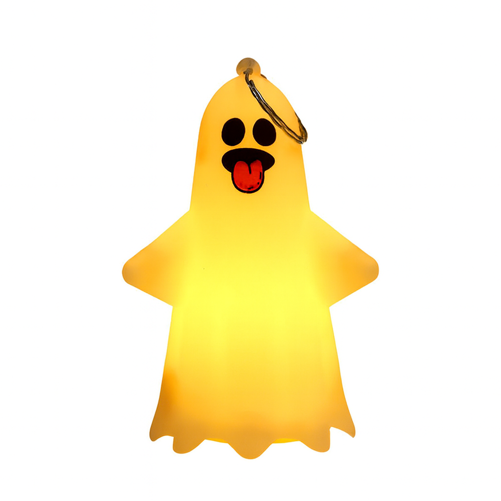 Cute Ghost LED Night Light Keychain Ghost-shaped LED night light keychain with a cute glowing yellow design