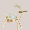 Gold Reindeer Metal Tealight Candle Holder for Christmas Table Decor
