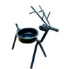 Iron deer tealight candle holder – black metal reindeer candle stand for home decor and holiday table centerpiece