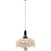 Vintage Crystal Tassel Pendant Chandelier - Black Suspension Rod with Cascading Crystal Details for Luxury Interiors