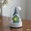 Glass dome Christmas tree night light with LED warm glow for holiday home decoration