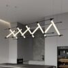 Modern Geometric LED Pendant Light - Adjustable Hanging Linear Lamp for Kitchen Dining Room