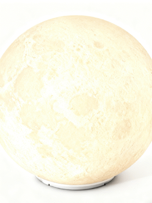 Moon lamp night light with warm ambient glow, 3D textured moon surface design, decorative LED lamp for bedroom and home décor.