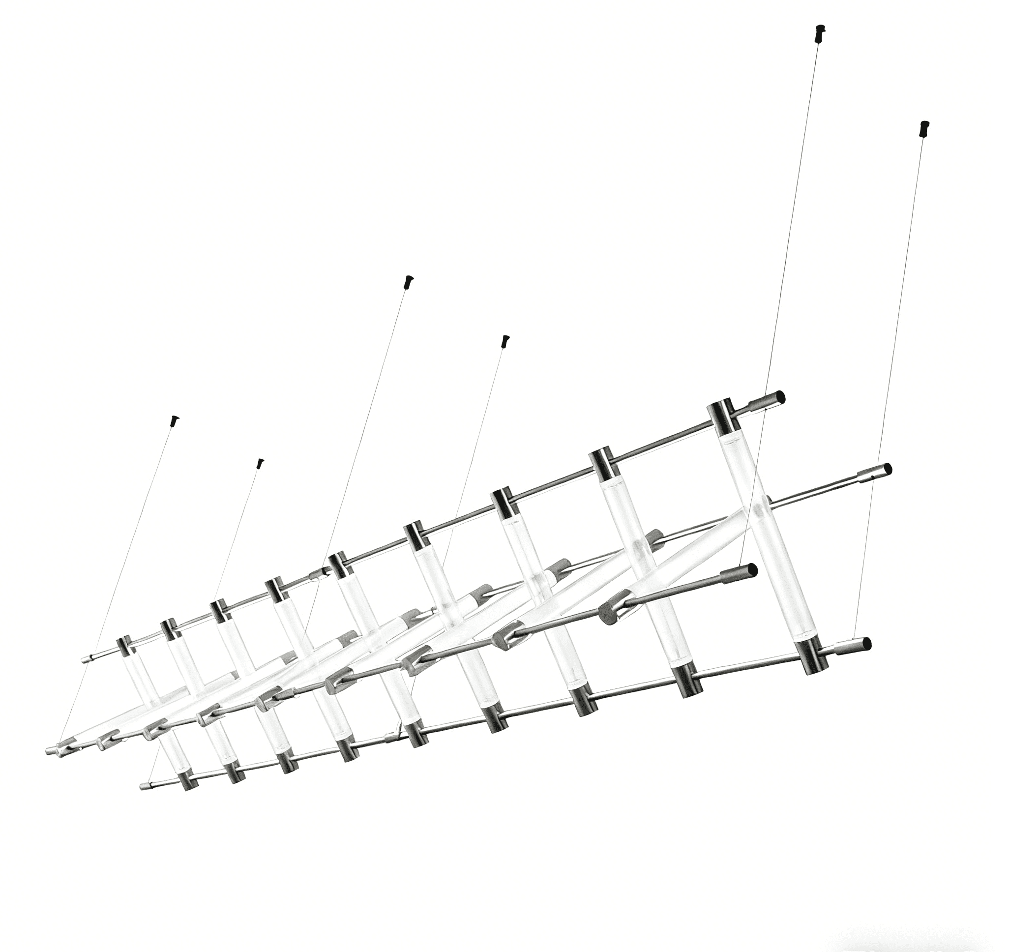 Modern Geometric LED Pendant Light - Adjustable Hanging Linear Lamp for Kitchen Dining Room