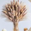 Dried Wheat Bouquet in Vase - Rustic Farmhouse Home Decor Arrangement
