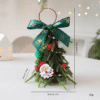 Christmas-themed Decorative Ornament (with Green Bow, Flower & Small Tree Details)
