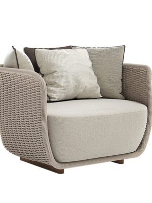 Single Leisure Armchair with Cushion - Modern Home Relaxation Furniture