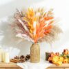 Autumn-Toned Dried Flower Bouquet - Boho Rustic Fall Home Decor Arrangement