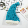 Blue and White Knitted Santa-style Hat - Festive Decor Accessory