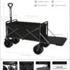 Black Foldable Outdoor Utility Cart (with Foldable Structure Diagram)