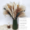 Dried Pampas Grass Bouquet in Modern Vase - Boho Chic Living Room Decor Arrangement