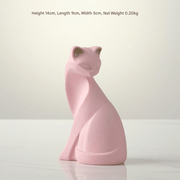 Minimalist Line Pink Cat Home Decor Ornament – Elegant Cute Desktop Decoration