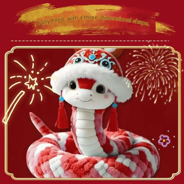 Festive Chinese Zodiac Snake Decor Figurine - Holiday Home Accent Ornament