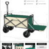 Light-frame & Green Foldable Outdoor Utility Cart (with Multi-angle Detail Diagrams)