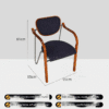 Modern Minimalist Wooden Armrest Black Fabric Leisure Chair – Dining/Living Room Chair