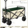 Light-frame & Green-top Foldable Outdoor Utility Cart (with Structure Diagram)