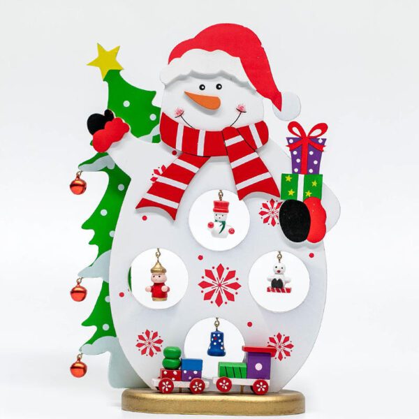 Santa Claus & Snowman-themed Christmas Festive Decorative Piece (with Festive Details)