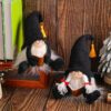 Pair of Christmas-themed Gnome Decorative Ornaments (with Black Pointed Hats)