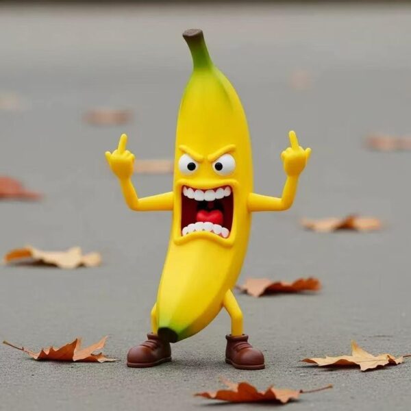 Whimsical Anthropomorphic Banana Decor Figurine - Playful Desktop Ornament