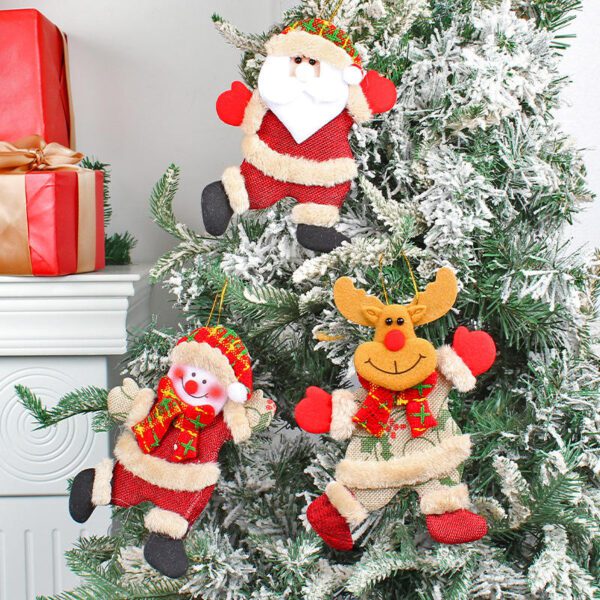 Christmas-themed Decorative Ornament Set (Santa Claus & Reindeer) in Festive Christmas Scene