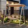 Canopied Modern Outdoor Swing Decor - Cozy Patio Leisure Seating Ornament