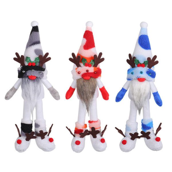 Set of Three Festive Decorative Ornaments (Pointed Hat Style, With Red & Blue Accents)