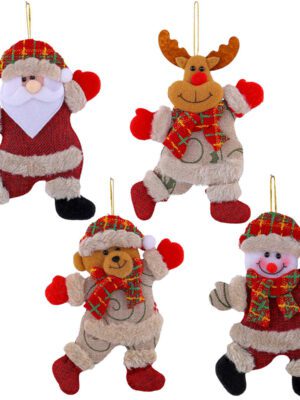 Set of Christmas-themed Decorative Ornaments (Santa Claus & Reindeer Designs)