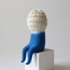 Blue & White Figurine-shaped Home Decor Piece (Woven-texture Head)