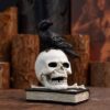Gothic-style Decorative Ornament (Crow, Skull & Book on Wooden Base)