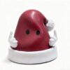 Red Liver-Shaped Anthropomorphic Decorative Ornament (With White Hands, Smiley Face & White Base)