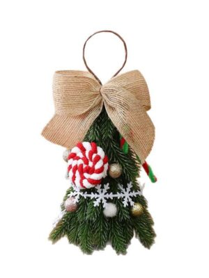 Christmas-themed Decorative Ornament (with Bow, Candy Cane & Tree Details)