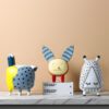 Three Cute Cartoon Decorative Doll Ornaments (Varied Pattern Designs)