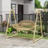 Rattan-Style Outdoor Swing Decor - Natural Patio Leisure Seating Ornament