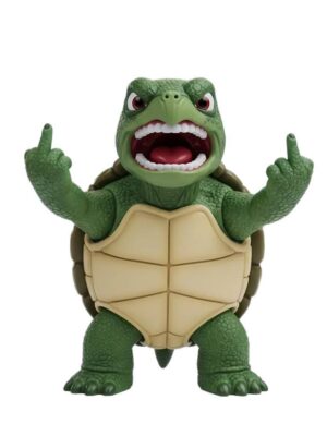 Playful Cartoon Turtle Decor Figurine - Whimsical Desktop & Living Room Ornament