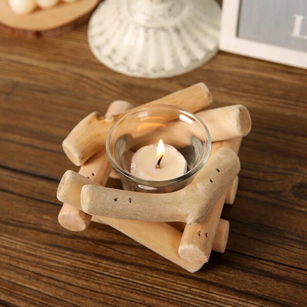 Wooden Root-style Candle Holder Decor (Tabletop Display)