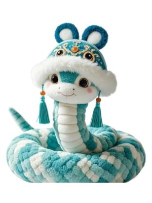 Cute Chinese Zodiac Snake Decor Figurine - Festive Home & Desktop Ornament