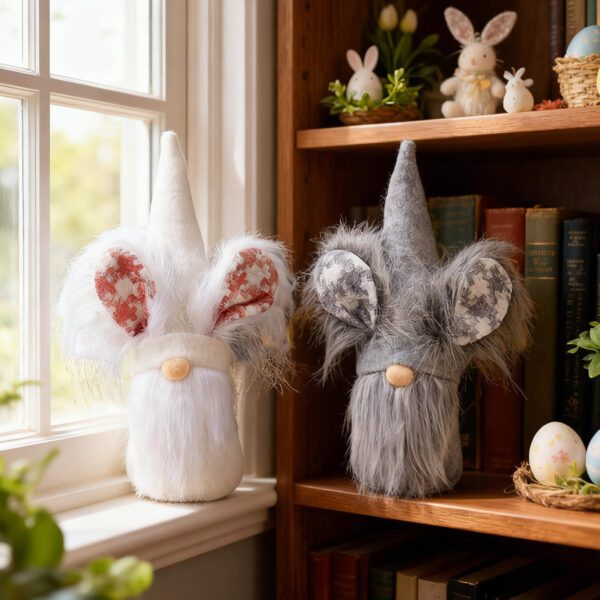 Set of Home Decor Figurines (with Floral Accents) on Indoor Shelf