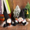 Christmas-themed Gnome Decorative Ornament Set (with Black Pointed Hats, Festive Style)