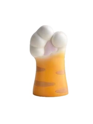 White Stylized Decorative Ornament With Yellow Base