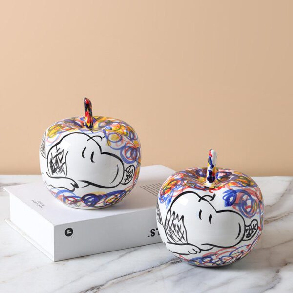 Pair of Patterned Apple-Shaped Decorative Ornaments (Cute Styling with Vivid Details)