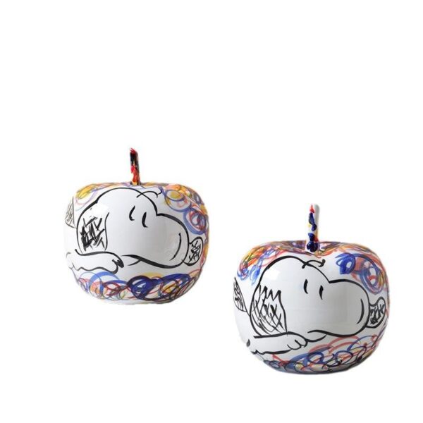 Pair of Patterned Apple-Shaped Decorative Ornaments (Cute Styling)