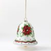 Bell-shaped Festive Ornament with Red & Green Floral Patterns - Holiday Decor Piece